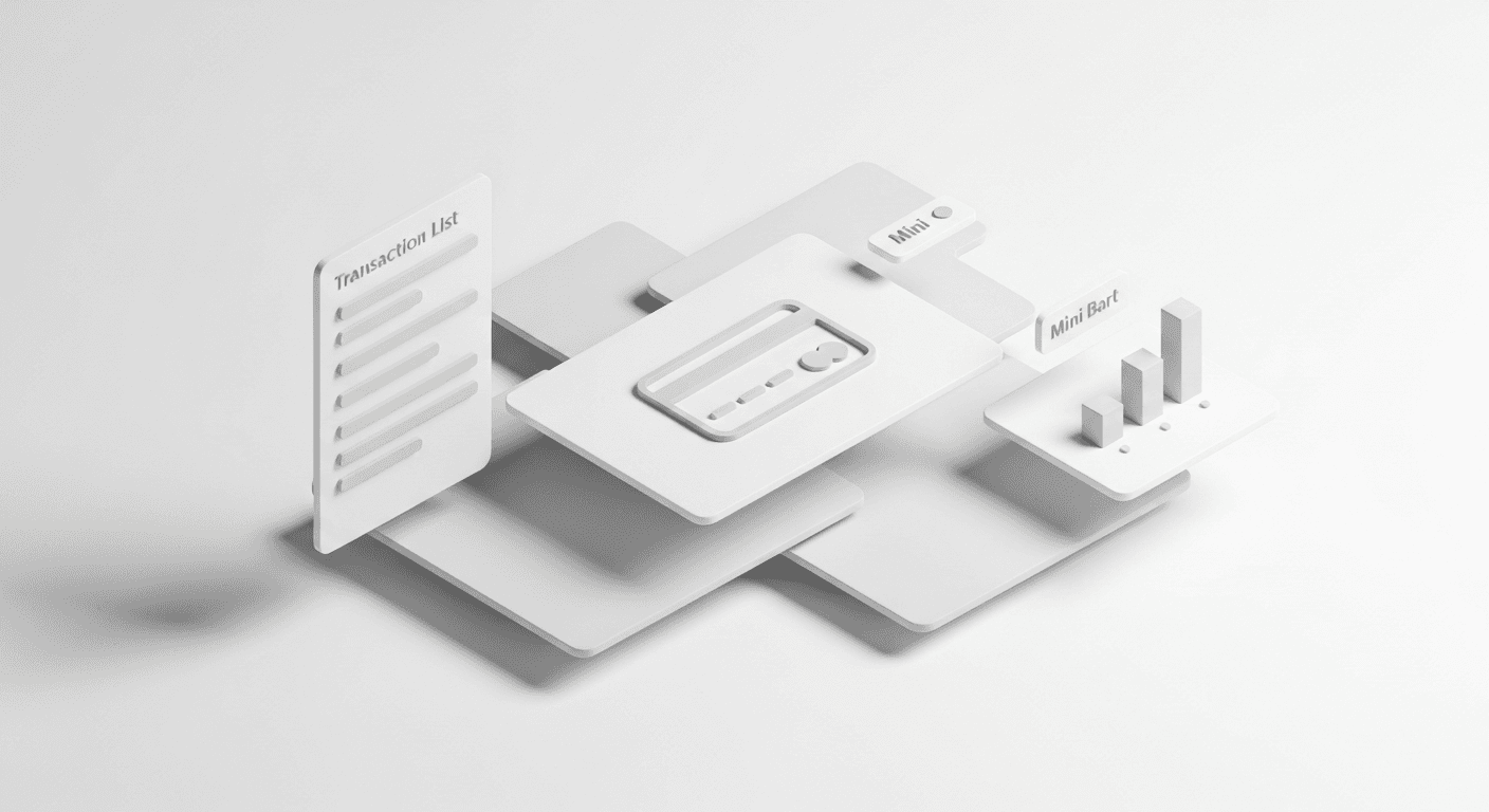 3D isometric composition of multiple floating credit cards and payment icons, monochrome white and silver matte, soft ambient lighting, dynamic arrangement, professional product visualization